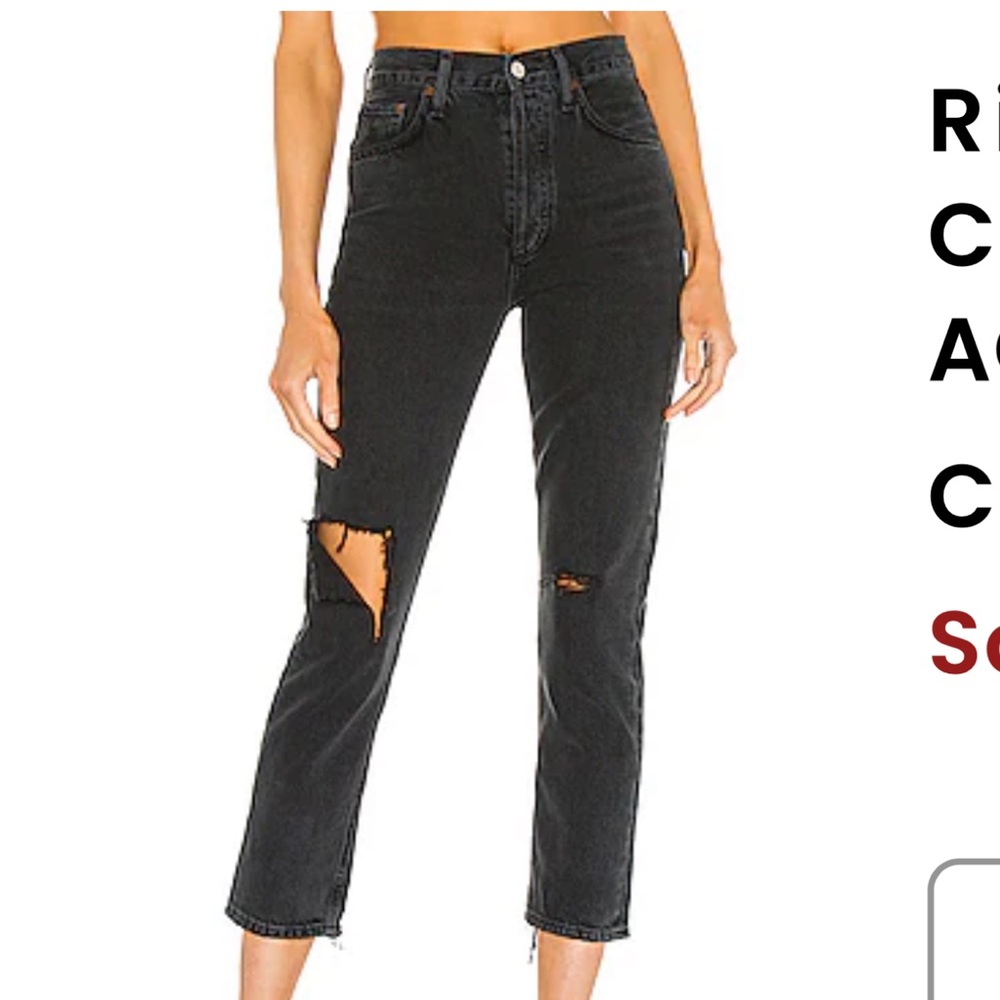 Agolde Riley high rise straight crop in contraband